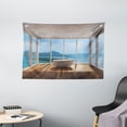 thumbnail image 1 of Bathroom Decor Tapestry, Minimalist Design Bathtub with Relaxing Scenery of Islands, Wall Hanging for Bedroom Living Room Dorm Decor, 60W X 40L Inches, White Light Brown and Blue, by Ambesonne, 1 of 2
