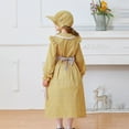 thumbnail image 6 of SERTG Kids Formal Long Sleeve Maid Dress Turn Down Collar Fall Winter Princess Party Dress for Children 5-14 Years(Yellow,7 Years), 6 of 9