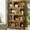 Brown, variant on Tribesigns 71" Tall Bookcase, 4-Tier S-Shaped Bookshelf, Wood Decorative Storage Shelving, Modern Freestanding Display Shelves