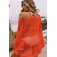 thumbnail image 5 of Charmo Womens Crew Neck Crochet Top Long Sleeve Swim Cover Ups Swimsuit, 5 of 6