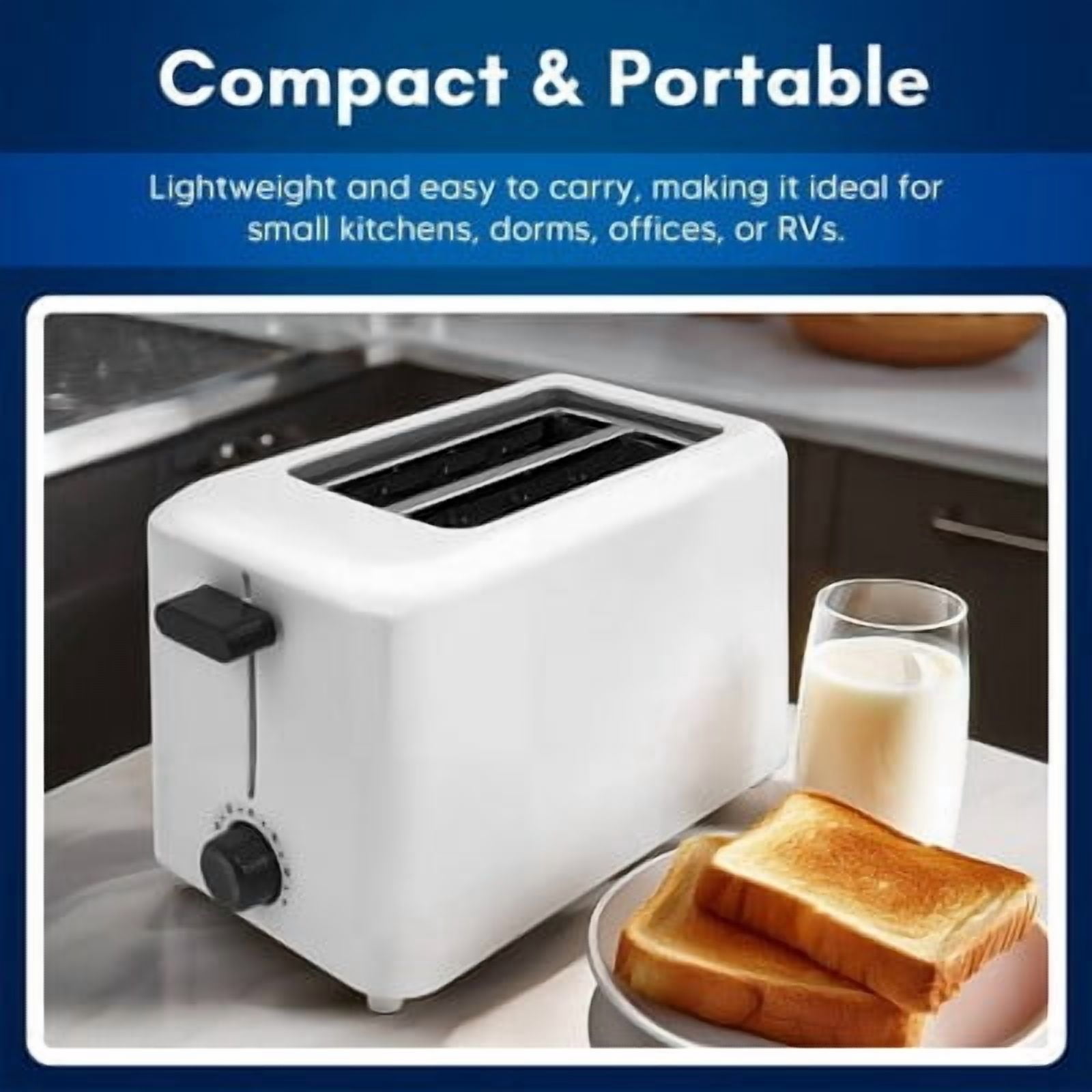 2 Slice Cool Touch Toaster with 7 Toast Settings