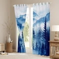 thumbnail image 3 of Homewish Natural Botanical Curtains Pack of 2 (42x84 Each),Tropical Pine Tree Curtains Blackout,Blue White Bedroom Curtains For Adults,Microfiber Bedroom Decor, 3 of 6