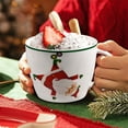 thumbnail image 4 of Merry Christmas Coffee Mug Huge Novelty Cup Funny Ceramic Soup Bowl with Handle, 30 oz Wide, Multi-purpose, Santa Mug for Co-workers, Friends, Holiday Decor, White Green Letters, 4 of 7