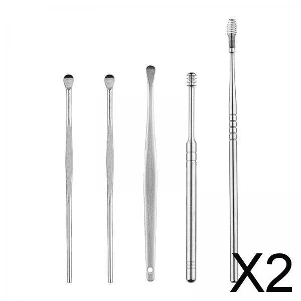 Herramienta para Quitar Cerumen Salvador 2x5 Piezas Portátil Acero Inoxidable