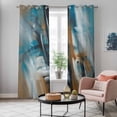 thumbnail image 6 of Kitchen Curtains 84 Inch Length 2 Panels, Turquoise Ombre Grommets Window Treatment Curtain, Brown Abstract Modern Gradient Retro Art Thermal Curtains Drapes for Living Room/Bathroom, 6 of 9