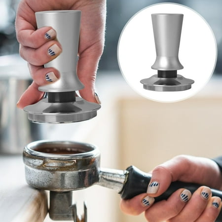 

Sioweci 51/53/58MM Coffee Powder Tamper Ergonomic Handle Stainless Steel Flat Base 30Lbs Spring Loaded Espresso Powder Hammer Coffee Maker Accessories Black