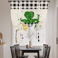 thumbnail image 3 of St. Patrick's Day Tie Up Curtains for Windows, Balloon Window Shades, Lucky Shamrock Love Black White Plaid Linen Kitchen Window Treatments Roll Up Curtain for Basement/Nursery 52"x45", 3 of 8