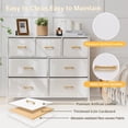 thumbnail image 3 of Bigroof 7 Drawer Fabric Dresser Accent White Dresser for Bedroom Chest Storage Organizer with Marbled WoodBoard and Artificial Leather for Living Room, Hallway, Entryway, Closet, 3 of 9