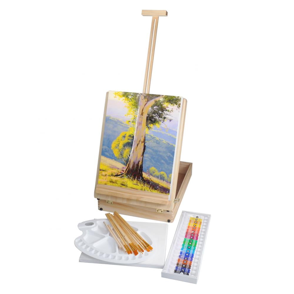 WALFRONT Painting Storage Box, Painting Box, Painting Box with Brushes, Oil Painting Table Art