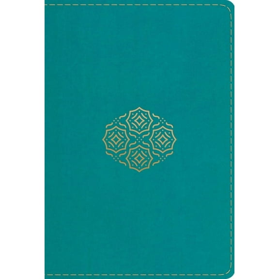 ESV Large Print Compact Bible, Red Letter (Trutone, Teal, Bouquet Design), (Hardcover)