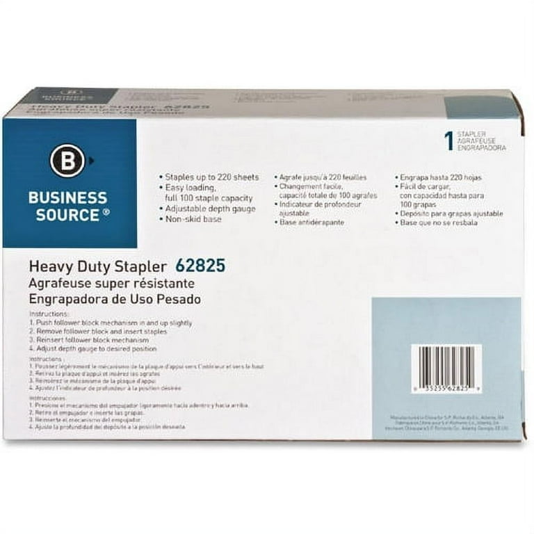 Business Source Heavy-duty Stapler - 220 Sheets Capacity - 1/4 Business Source Heavy-duty Stapler - 220 Sheets Capacity - 1/4