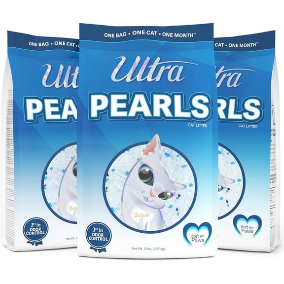 Ultra Pearls Premium Cat Litter - Soft on Paws, Fragrance Free - 15 Lbs