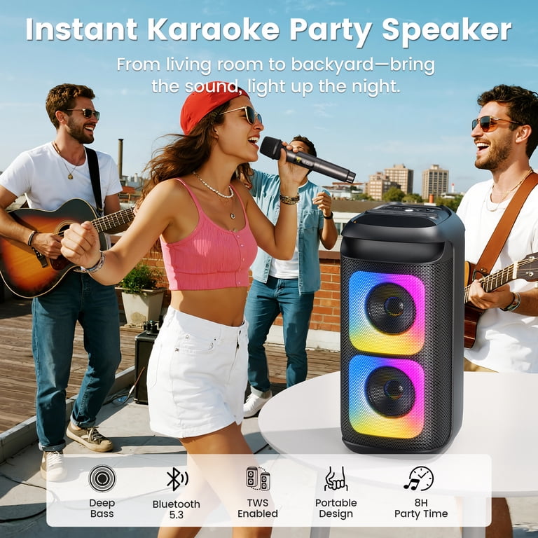 JYX 40W Party Speaker with Karaoke Microphones photo 3