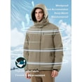 thumbnail image 5 of CAMEL Mens Ski Jacket Fleece Trekking Winter Coat Snow Jacket Hooded Windbreaker Hiking Snowboarding Jackets Khaki XL, 5 of 11