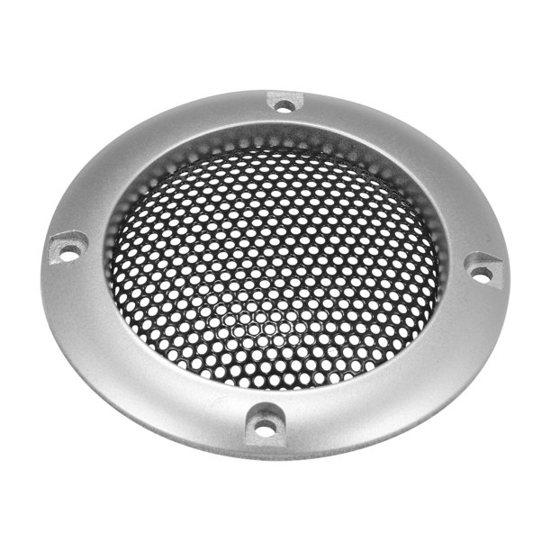 para 2" Coche Altavoz Rejilla Cubierta Malla Adorno Redondo Rejilla Plata Tono