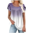 thumbnail image 1 of Birdeem Blouses pour Femmes T-Shirt Imprimé Plissé à Manches Courtes Haut Ample, 1 of 1