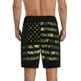 thumbnail image 3 of Naloa American Flag Camo Men's Short Pajama Pants, Lounge Comfort Shorts with Elasticized Waistband and Side Pockets - XX-Large, 3 of 9
