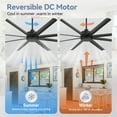 thumbnail image 6 of ALKAFY 84 inch Industrial Ceiling Fan - No Light, 8 ABS Blades, 6-Speed DC Motor, Remote for Warehouse, Large Room, 6 of 10