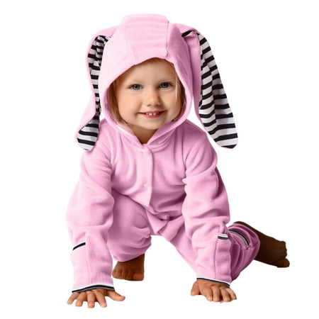 

nsendm Kids Winter Jacket Rabbit Hooded Baby Footed Romper Infant Jumpsuit Ears Girls Coat Fleece Boys Coat Size 16 Pink 3-6 Months