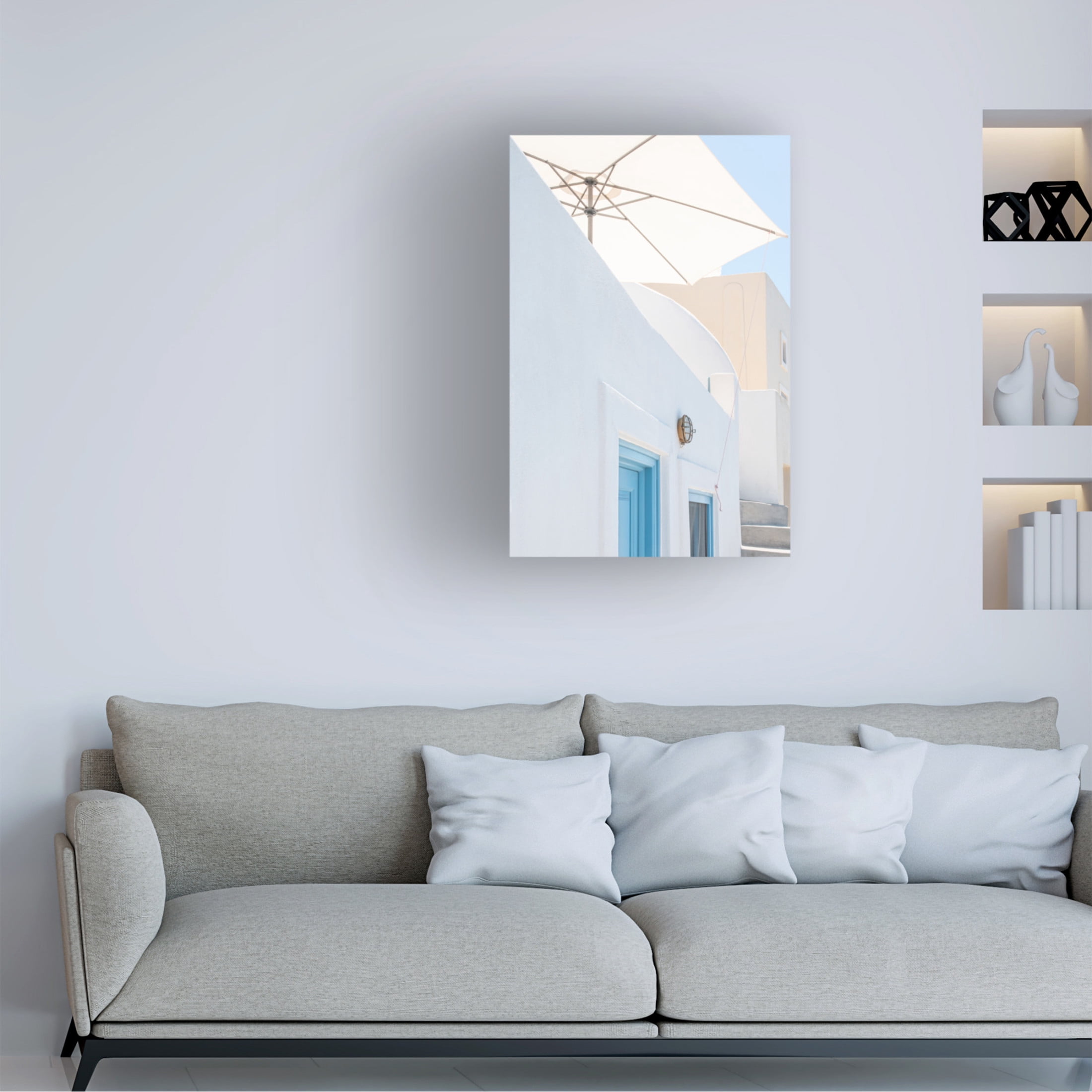 Trademark Fine Art Linda Wride Sunshade And Blue Doors Canvas Wall Art