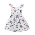 thumbnail image 5 of Cethrio Kids Girls Summer Dresses 2025, Printed Sleeveless Cotton Cute Dresses with Hats Black Size 6-9Months, 5 of 5