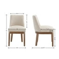thumbnail image 5 of Dayalane Modern Dining Chairs Set of 2, Linen Upholstered Farmhouse Kitchen Chairs with Curved Backrest, Wooden Side Chairs for Dining Room Living Room Bedroom, Beige, 5 of 14