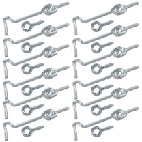Wideskall 5" inch Heavy Duty Zinc Plated Wire Gate Hook and Eye Latch Pack of 12