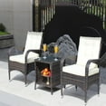 thumbnail image 2 of 3-Piece Outdoor Patio Furniture Sets Conversation Set Wicker Ratten Sectional Sofa with Seat Cushions (Brown), 2 of 8