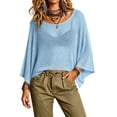 thumbnail image 3 of Loyisod Womens Summer Mesh Sheer Poncho Crop Tops Batwing Sleeve Oversized Beach Cover Up Sexy Lightweight Crochet Shrug Shawl, 3 of 4