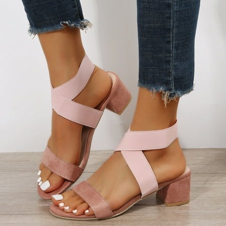 

CAICJ98 Walking Shoes Women Topic Open Toe Buckle Ankle Strap Espadrilles Flatform Wedge Casual Sandal Pink