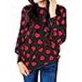 thumbnail image 3 of Ivay Womens Heart Printed Long Sleeve Tops Tee Shirts (Large, Red Rose), 3 of 4