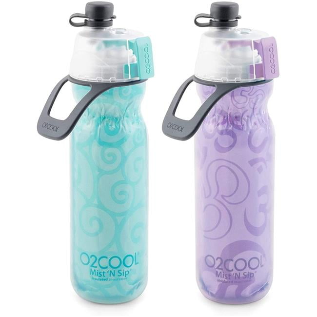 O2Cool HMLDP0700E002PTA Mist N Sip Water Bottle for Drinking & Misting