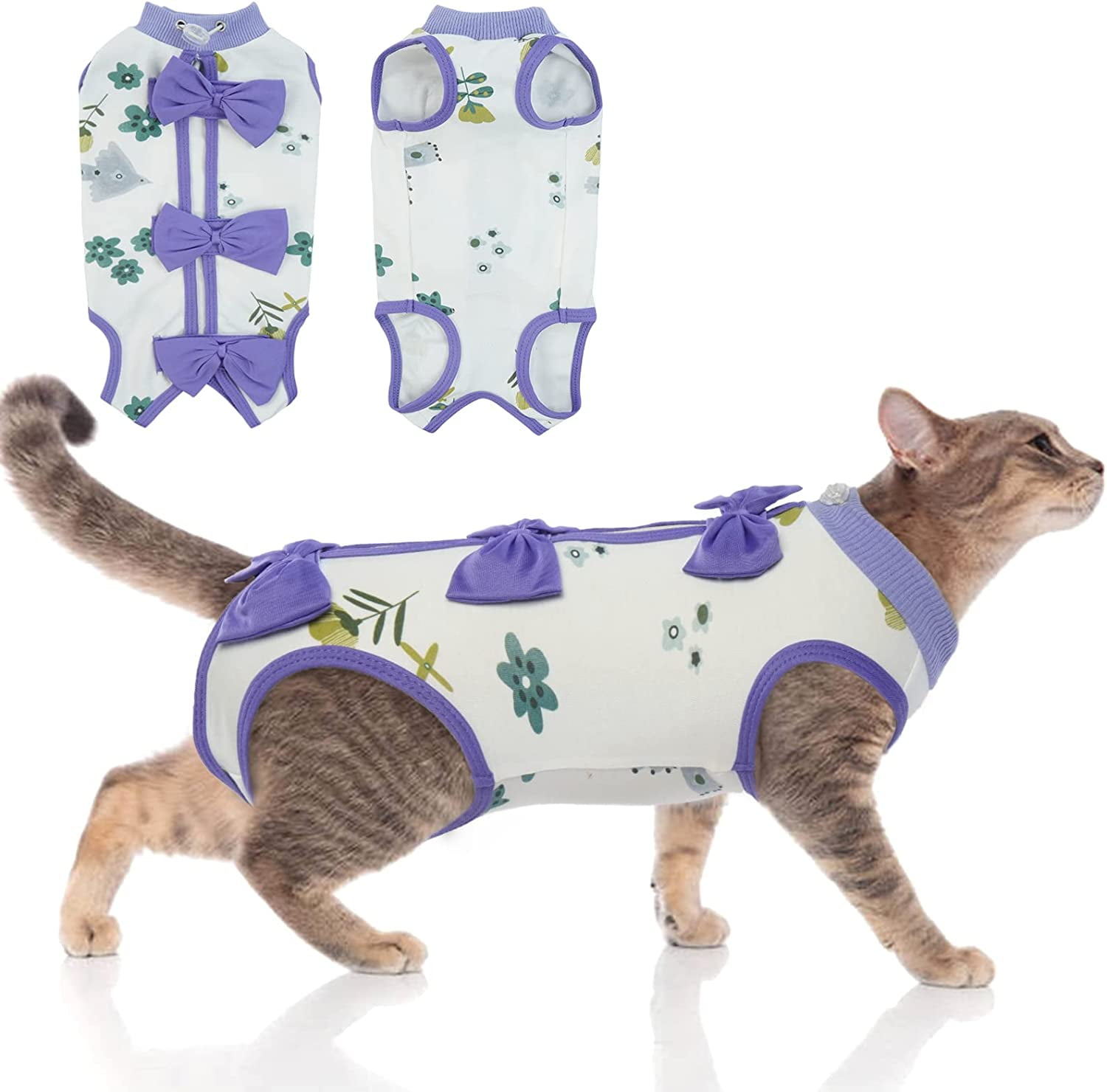 QWZNDZGR Cute Surgery AntiLicking Spay Recovery Snuggly Suit for Cat