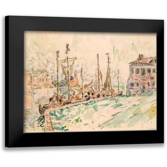 Signac, Paul 14x12 Black Modern Framed Museum Art Print Titled - Venice