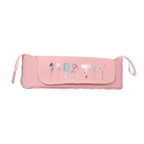Bolsa de viaje para herramientas para el cabello, estuche de viaje para rizador, regalo personal para el día de San Valentín. Rosa