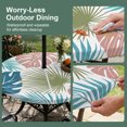 thumbnail image 5 of Round Outdoor Tablecloth with Umbrella Hole and Zipper, Turquoise Green Palm Leaves Tablecloth with Elastic Waterproof, Tropical Botanical Summer Patio Table Covers for 31" - 35" Picnic Pool Tables, 5 of 9