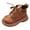 Brown, variant on CAICJ98 Kids Boots Unisex-Child Outdoor Waterproof Combat Boots Lace-up Side Zipper Ankle Work Boots Comfort Boys Girls Hiking Boots (Toddler/Little Kid),6.5