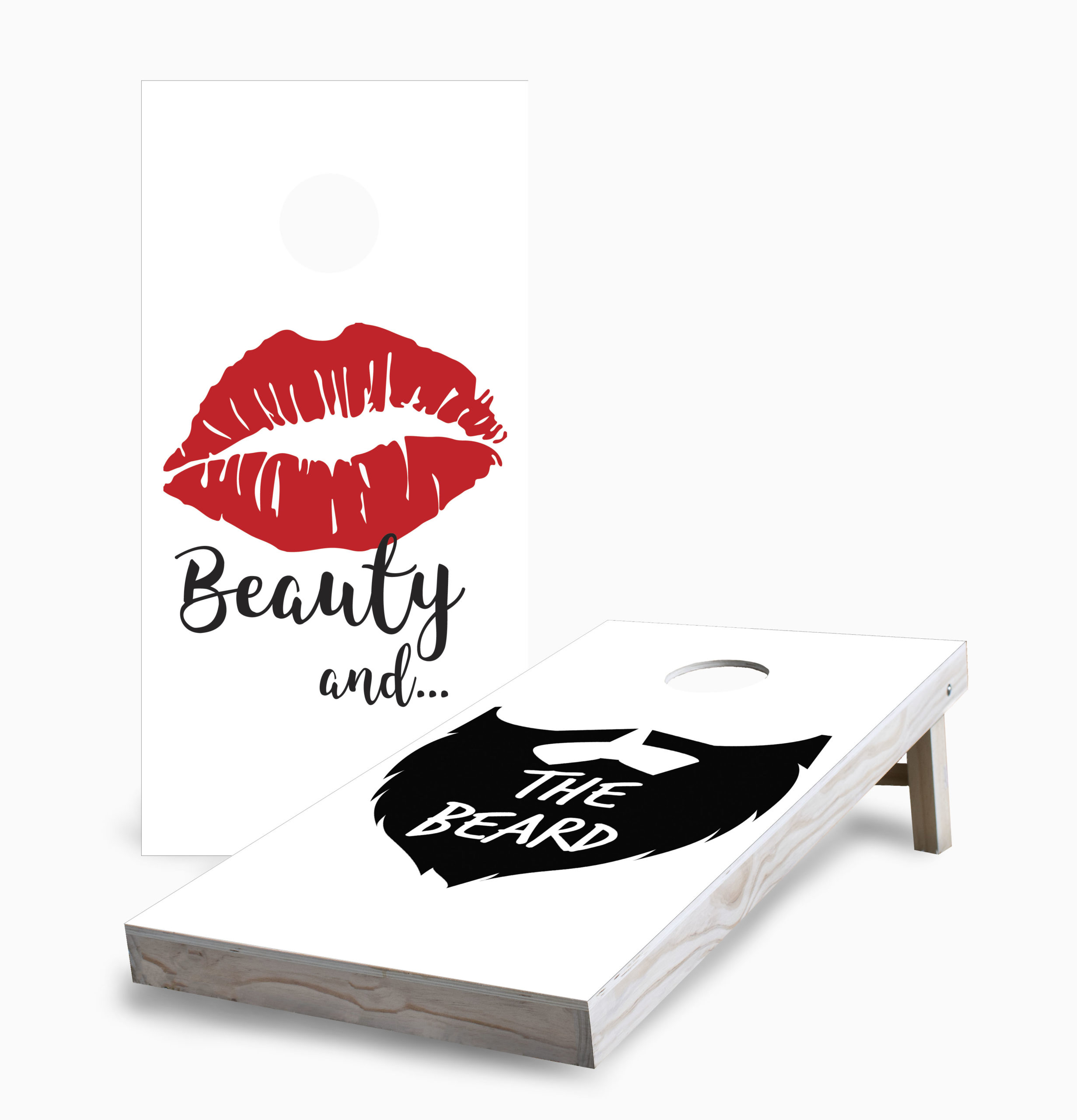 Skips Garage Beauty and the Beard Corn Hole Board Set