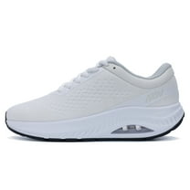 MAFEKE Women Wide Walking Shoes with Arch Support Plantar Fasciitis Tennis Fashion Sneakers Wide Toe Box Orthotic Casual Shoes White Size 10