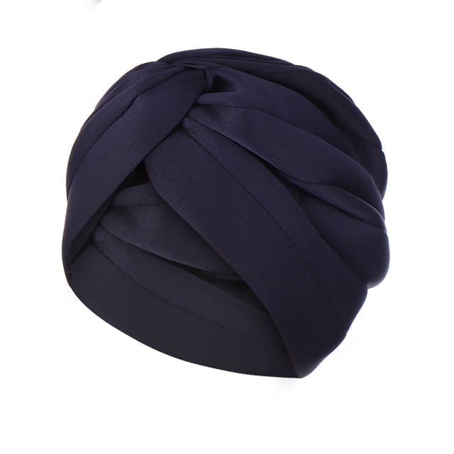 Women Fashion Solid Lightweight India Hat Muslim Ruffle Beanie Turban Wrap Cap