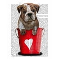thumbnail image 2 of Fab Funky 20x24 Black Ornate Wood Framed with Double Matting Museum Art Print Titled - Bulldog Bucket Of Love Red, 2 of 4