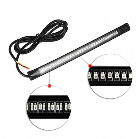 HIBIBUD 48 Leds Motorcycle Led Turn Signal Light Tail Rear Brake Stop Strip