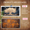 thumbnail image 5 of 1 Pcs Durable License Plate Covers & Frames, The Glowing Tree For Decorative Front, Waterproof For Decoration Aluminum License Plate Covers & Frames Cover For Men Women, 12" X 6", 5 of 6