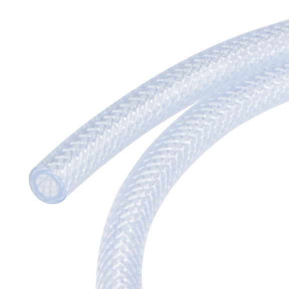 Uxcell 1/4" ID 5ft Transparent Braided Reinforced Tubing High Pressure for Water Hose