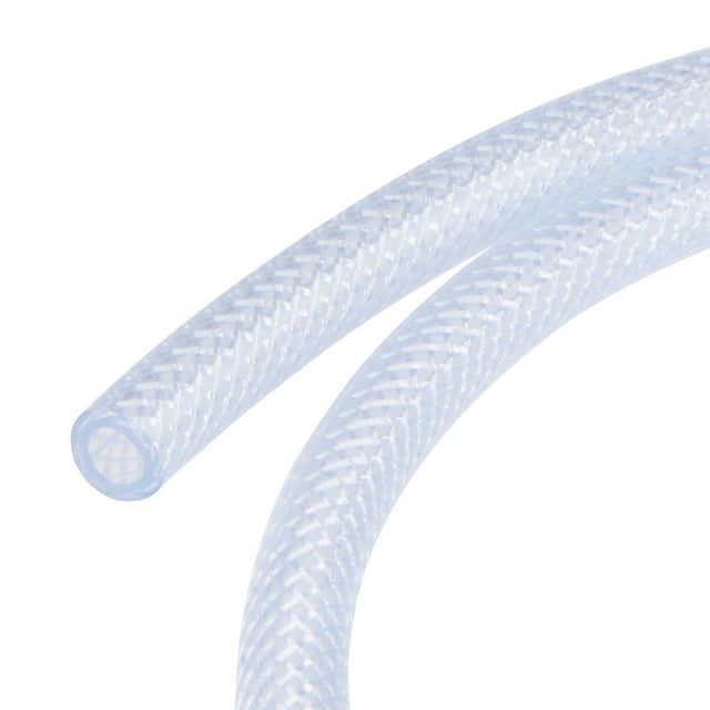 Uxcell 1/4" ID 5ft Tubo de PVC Reforzado Transparente Trenzado de Alta Presión para Manguera de Agua