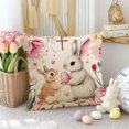 thumbnail image 1 of Xihbxyly Funda de Almohada de Conejos, Elegante Cojín Estampado, Tela Suave para Sofá, Lavable a Máquina, Versátil, Ideal Como Regalo para El Hogar o La Sala de Estar., 1 of 7