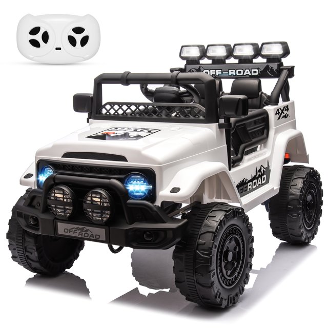 12V Ride-On Truck with Remote Control - 2WD Battery-Powered Toy Car with Spring Suspension & LED Lights