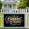 thumbnail image 2 of LUUFILx 10th Anniversary Backdrop Banner Cheers to 10 Years Anniversary Decorations Party Supplies Celebration Event Photography Props Background Elegant Décor, 2 of 8