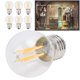 thumbnail image 4 of 6 uds G45 E27 bombilla LED bombilla de vidrio transparente lámpara de filamento Vintage luz cálida 6W 220V, 4 of 8