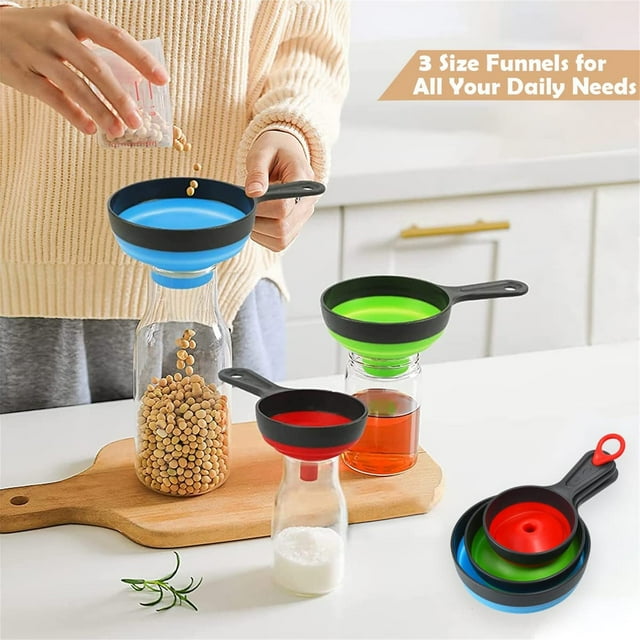Binmer Entonnoirs de Remplissage pour Bouteilles, Ensemble d'Entonnoirs de Qualité Alimentaire (Lot de 3)